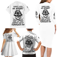 Don't Like My Attitude Family Matching Long Sleeve Bodycon Dress and Hawaiian Shirt - Wonder Print Shop