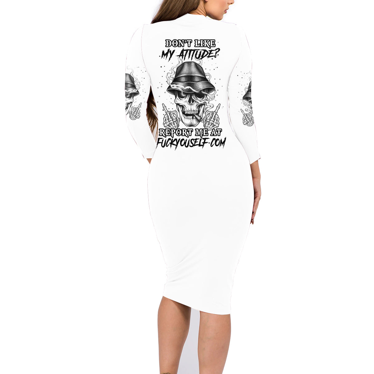 Don't Like My Attitude Family Matching Long Sleeve Bodycon Dress and Hawaiian Shirt - Wonder Print Shop
