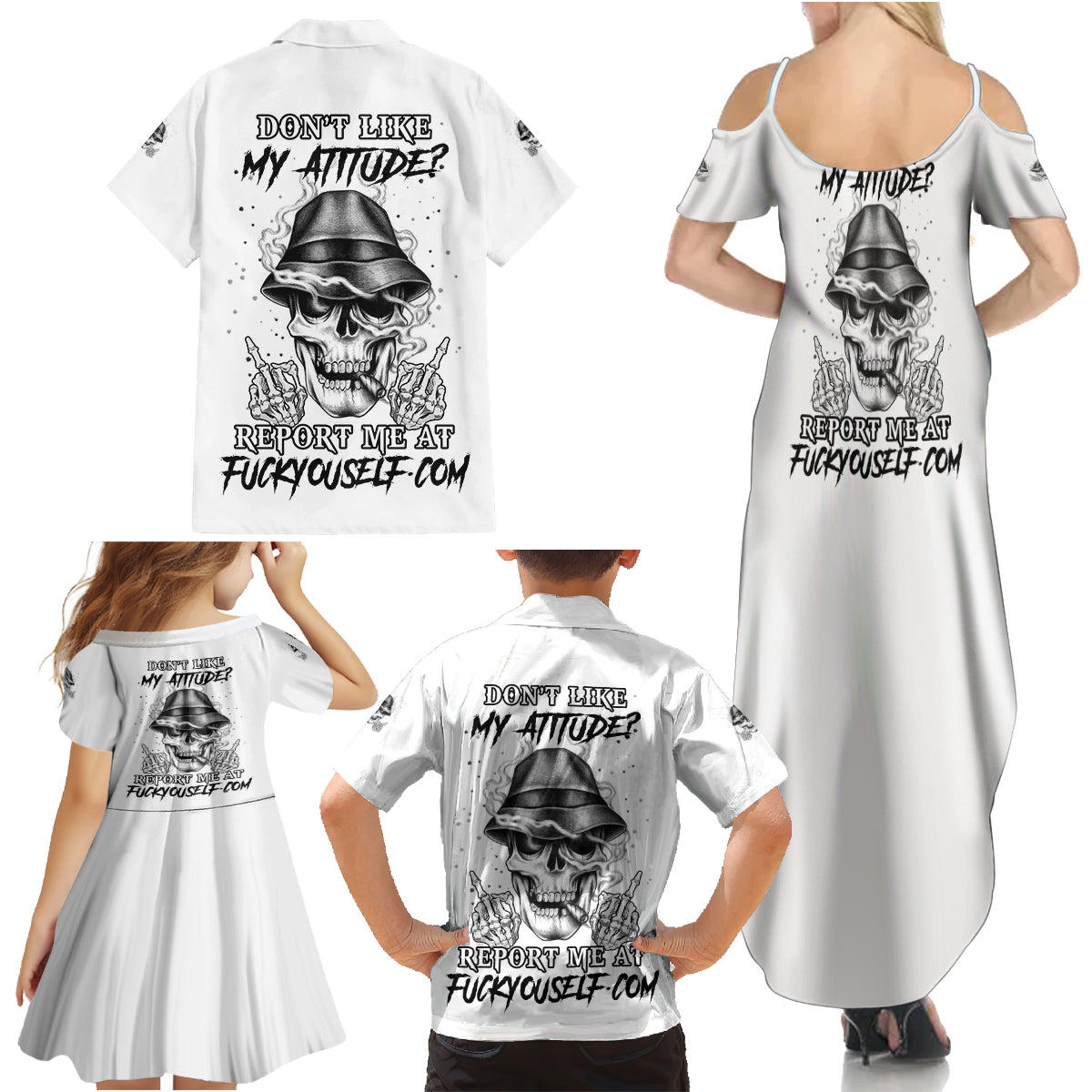 Don't Like My Attitude Family Matching Summer Maxi Dress and Hawaiian Shirt - Wonder Print Shop