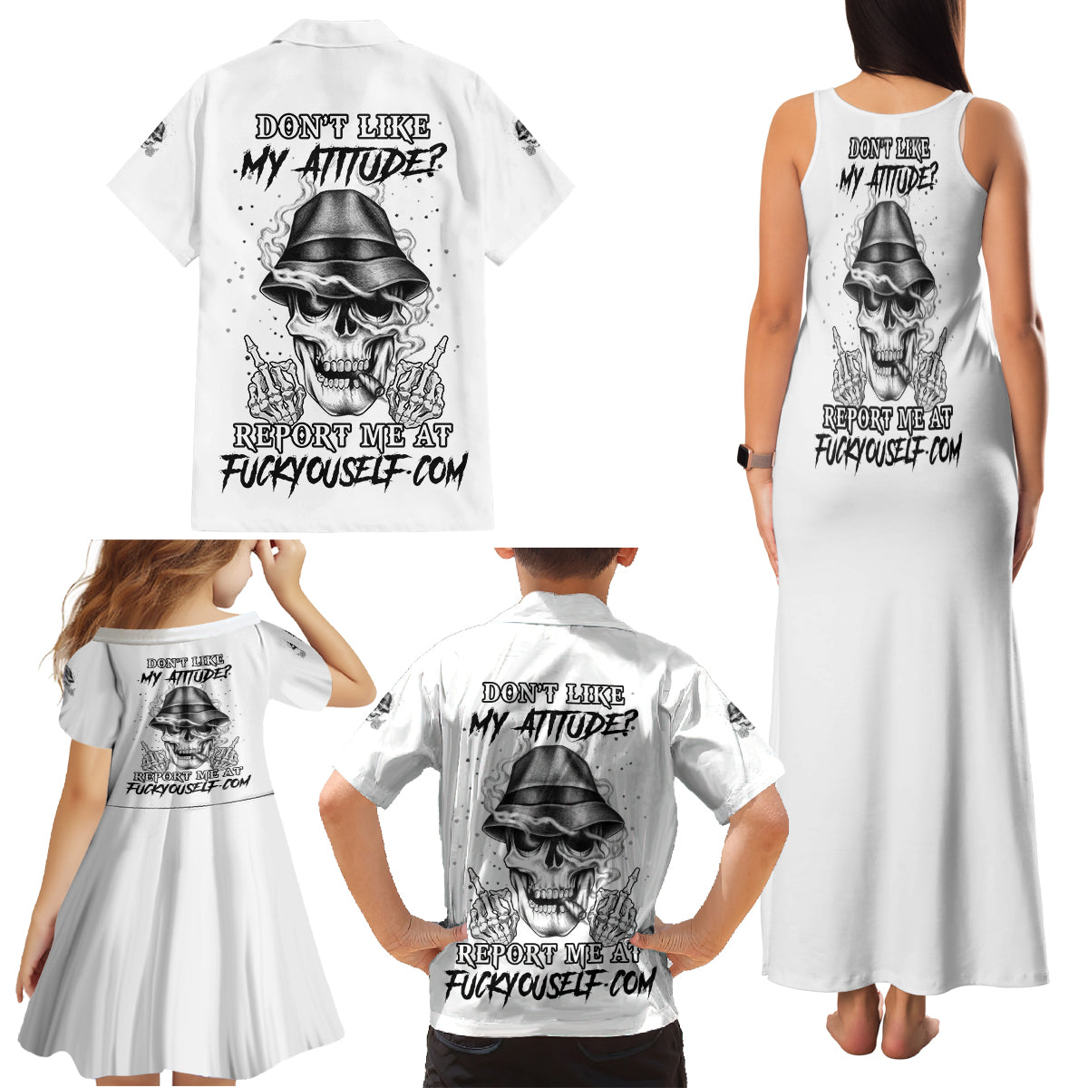 Don't Like My Attitude Family Matching Tank Maxi Dress and Hawaiian Shirt - Wonder Print Shop