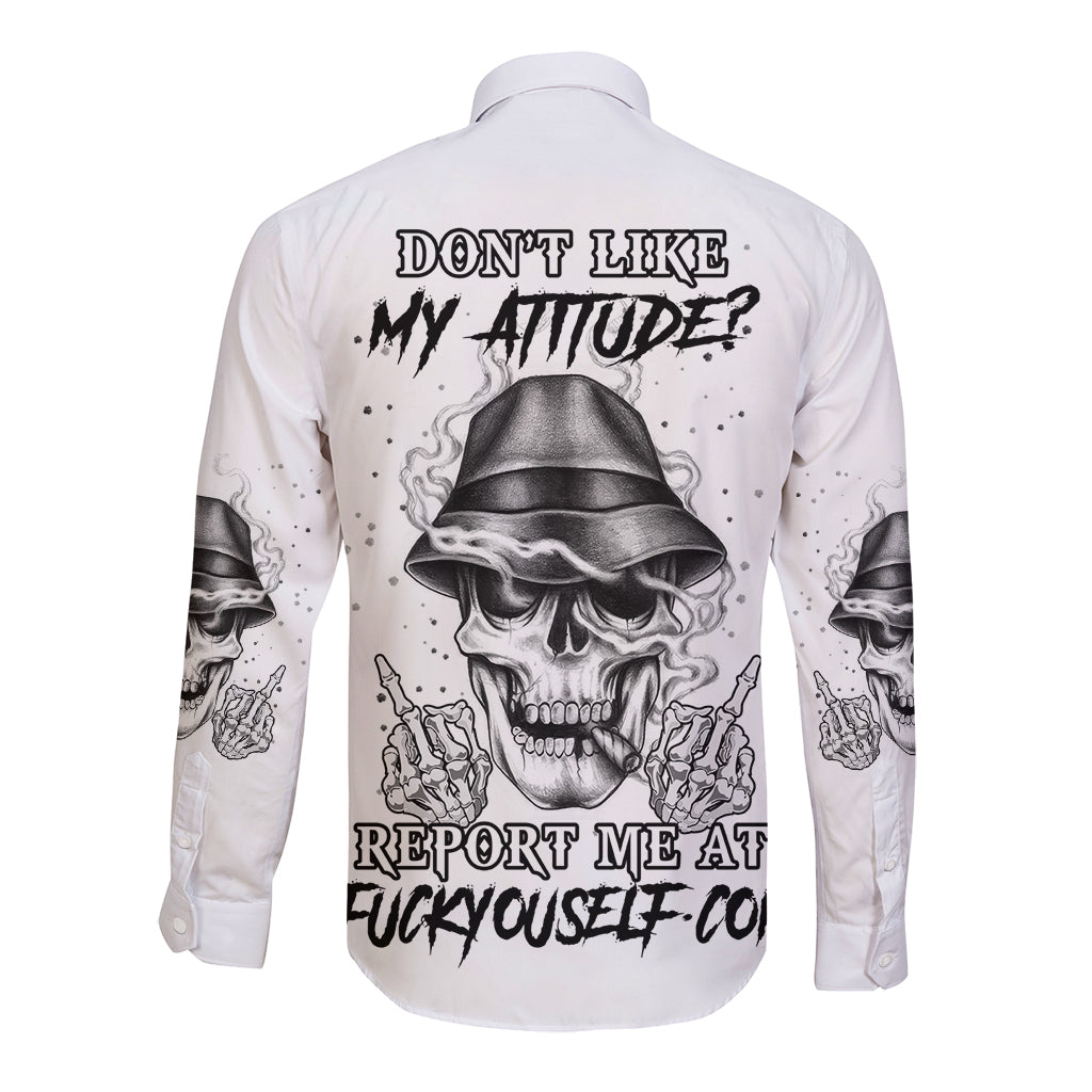 Don't Like My Attitude Long Sleeve Button Shirt - Wonder Print Shop