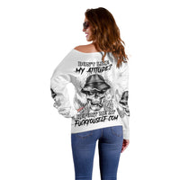 Don't Like My Attitude Off Shoulder Sweater - Wonder Print Shop