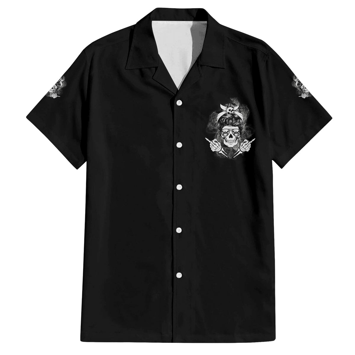 I Do What I Want Skull Black And White Family Matching Puletasi Dress and Hawaiian Shirt - Wonder Print Shop