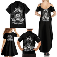 I Do What I Want Skull Black And White Family Matching Summer Maxi Dress and Hawaiian Shirt - Wonder Print Shop
