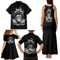 I Do What I Want Skull Black And White Family Matching Tank Maxi Dress and Hawaiian Shirt - Wonder Print Shop