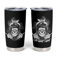 I Do What I Want Skull Black And White Tumbler Cup - Wonder Print Shop