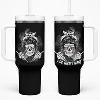 I Do What I Want Skull Black And White Tumbler With Handle - Wonder Print Shop