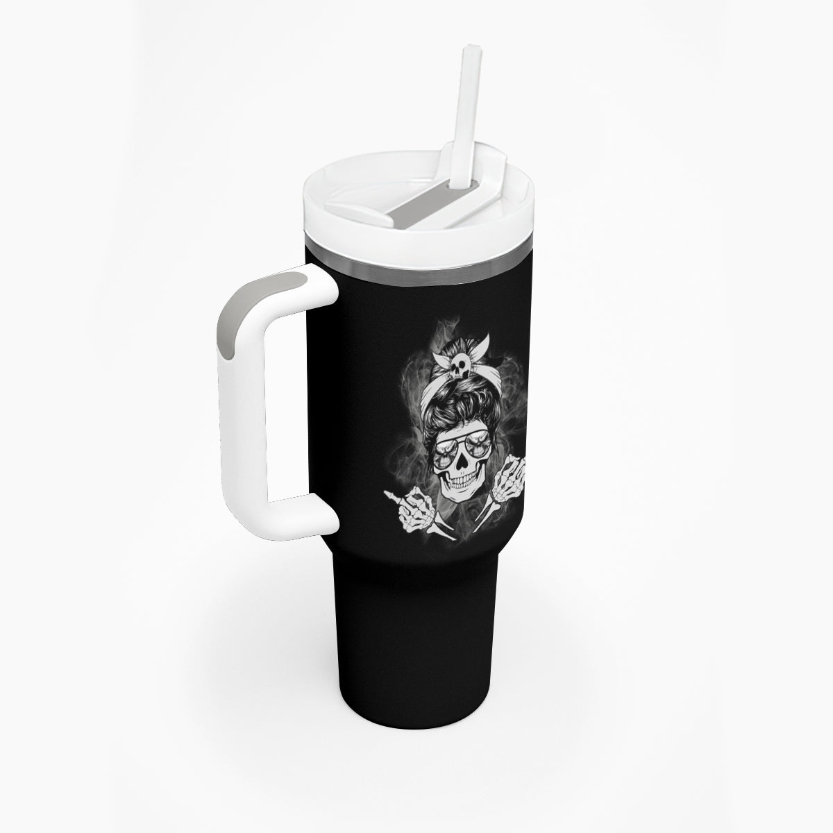 I Do What I Want Skull Black And White Tumbler With Handle - Wonder Print Shop