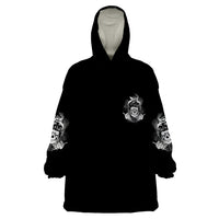 I Do What I Want Skull Black And White Wearable Blanket Hoodie - Wonder Print Shop