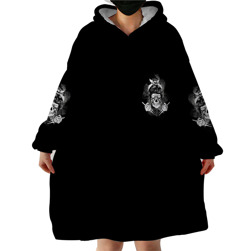 I Do What I Want Skull Black And White Wearable Blanket Hoodie - Wonder Print Shop