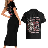 I Hold A Beast An Angel And A Crazy Lady In Me Couples Matching Short Sleeve Bodycon Dress and Hawaiian Shirt - Wonder Print Shop