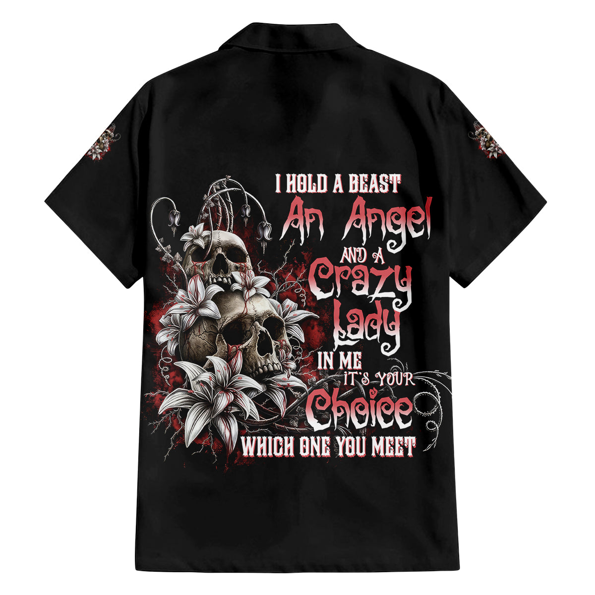 I Hold A Beast An Angel And A Crazy Lady In Me Family Matching Long Sleeve Bodycon Dress and Hawaiian Shirt - Wonder Print Shop