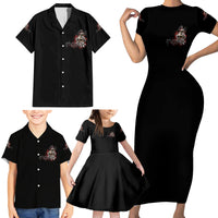I Hold A Beast An Angel And A Crazy Lady In Me Family Matching Short Sleeve Bodycon Dress and Hawaiian Shirt - Wonder Print Shop