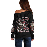 I Hold A Beast An Angel And A Crazy Lady In Me Off Shoulder Sweater - Wonder Print Shop