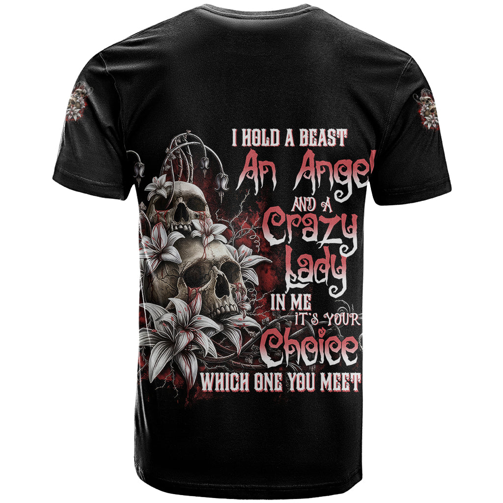 I Hold A Beast An Angel And A Crazy Lady In Me T Shirt - Wonder Print Shop