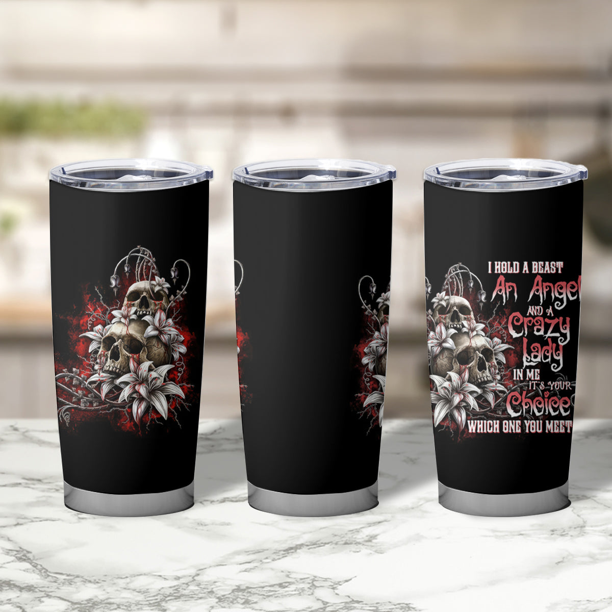 I Hold A Beast An Angel And A Crazy Lady In Me Tumbler Cup - Wonder Print Shop