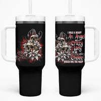 I Hold A Beast An Angel And A Crazy Lady In Me Tumbler With Handle - Wonder Print Shop