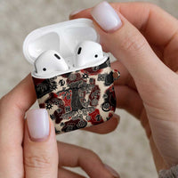 Sacred Heritage AirPods Case African Abstract Baobab Tree, Ethnic Symbols, and Red-Black Pattern - Wonder Print Shop