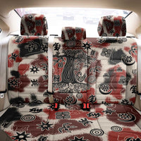 Sacred Heritage Back Car Seat Cover African Abstract Baobab Tree, Ethnic Symbols, and Red-Black Pattern - Wonder Print Shop