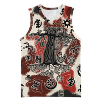 Sacred Heritage Basketball Jersey African Abstract Baobab Tree, Ethnic Symbols, and Red-Black Pattern - Wonder Print Shop