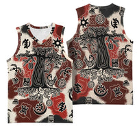 Sacred Heritage Basketball Jersey African Abstract Baobab Tree, Ethnic Symbols, and Red-Black Pattern - Wonder Print Shop