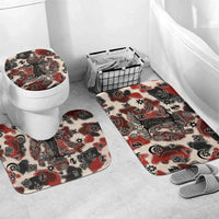 Sacred Heritage Bathroom Set African Abstract Baobab Tree, Ethnic Symbols, and Red-Black Pattern - Wonder Print Shop