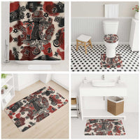 Sacred Heritage Bathroom Set African Abstract Baobab Tree, Ethnic Symbols, and Red-Black Pattern - Wonder Print Shop