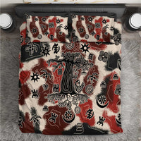 Sacred Heritage Bedding Set African Abstract Baobab Tree, Ethnic Symbols, and Red-Black Pattern - Wonder Print Shop
