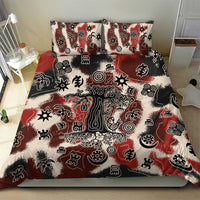 Sacred Heritage Bedding Set African Abstract Baobab Tree, Ethnic Symbols, and Red-Black Pattern - Wonder Print Shop