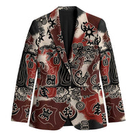 Sacred Heritage Blazer African Abstract Baobab Tree, Ethnic Symbols, and Red-Black Pattern - Wonder Print Shop