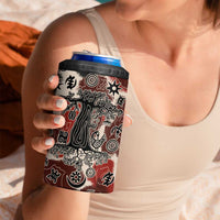 Sacred Heritage 4 in 1 Can Cooler Tumbler African Abstract Baobab Tree, Ethnic Symbols, and Red-Black Pattern - Wonder Print Shop