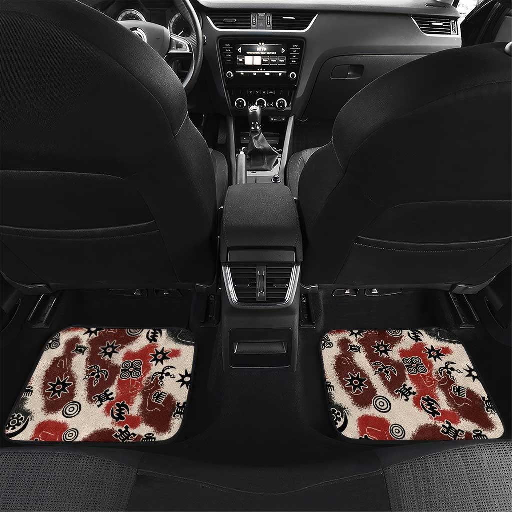 Sacred Heritage Car Mats African Abstract Baobab Tree, Ethnic Symbols, and Red-Black Pattern - Wonder Print Shop