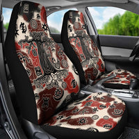 Sacred Heritage Car Seat Cover African Abstract Baobab Tree, Ethnic Symbols, and Red-Black Pattern - Wonder Print Shop