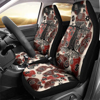 Sacred Heritage Car Seat Cover African Abstract Baobab Tree, Ethnic Symbols, and Red-Black Pattern - Wonder Print Shop
