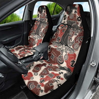 Sacred Heritage Car Seat Cover African Abstract Baobab Tree, Ethnic Symbols, and Red-Black Pattern - Wonder Print Shop