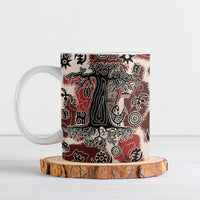 Sacred Heritage Ceramic Mug African Abstract Baobab Tree, Ethnic Symbols, and Red-Black Pattern - Wonder Print Shop