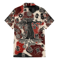 Sacred Heritage Family Matching Mermaid Dress and Hawaiian Shirt African Abstract Baobab Tree, Ethnic Symbols, and Red-Black Pattern - Wonder Print Shop