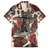 Sacred Heritage Hawaiian Shirt African Abstract Baobab Tree, Ethnic Symbols, and Red-Black Pattern - Wonder Print Shop