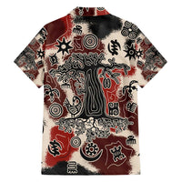 Sacred Heritage Hawaiian Shirt African Abstract Baobab Tree, Ethnic Symbols, and Red-Black Pattern - Wonder Print Shop