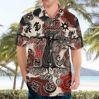 Sacred Heritage Hawaiian Shirt African Abstract Baobab Tree, Ethnic Symbols, and Red-Black Pattern - Wonder Print Shop
