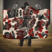 Sacred Heritage Hooded Blanket African Abstract Baobab Tree, Ethnic Symbols, and Red-Black Pattern - Wonder Print Shop