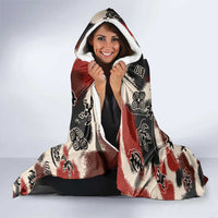Sacred Heritage Hooded Blanket African Abstract Baobab Tree, Ethnic Symbols, and Red-Black Pattern - Wonder Print Shop