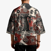 Sacred Heritage Kimono African Abstract Baobab Tree, Ethnic Symbols, and Red-Black Pattern - Wonder Print Shop