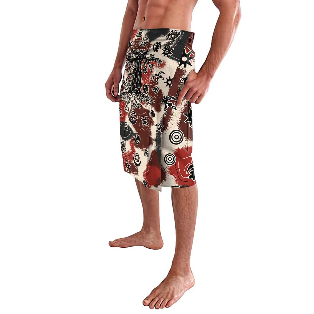 Sacred Heritage Lavalava African Abstract Baobab Tree, Ethnic Symbols, and Red-Black Pattern - Wonder Print Shop