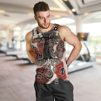 Sacred Heritage Men Tank Top African Abstract Baobab Tree, Ethnic Symbols, and Red-Black Pattern - Wonder Print Shop