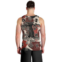 Sacred Heritage Men Tank Top African Abstract Baobab Tree, Ethnic Symbols, and Red-Black Pattern - Wonder Print Shop