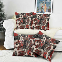 Sacred Heritage Pillow Cover African Abstract Baobab Tree, Ethnic Symbols, and Red-Black Pattern - Wonder Print Shop