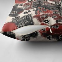 Sacred Heritage Pillow Cover African Abstract Baobab Tree, Ethnic Symbols, and Red-Black Pattern - Wonder Print Shop