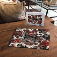 Sacred Heritage Puzzle African Abstract Baobab Tree, Ethnic Symbols, and Red-Black Pattern - Wonder Print Shop