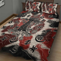 Sacred Heritage Quilt Bed Set African Abstract Baobab Tree, Ethnic Symbols, and Red-Black Pattern - Wonder Print Shop